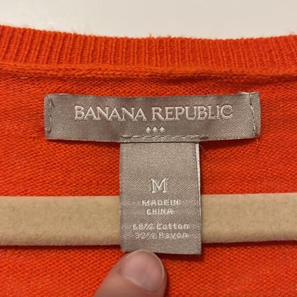 ⚡️ 3 for $20 ⚡️ Banana Republic 3/4 Sleeve Orange Sweater - Picture 6 of 7